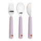 Cutlery with Silicone Handle 3pcs Happy Rascals Heart lavender - dtsk pbor