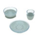 Dish Set Glass/Silicone blue - set ndob