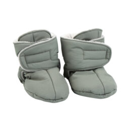 Baby Booties meadow green light grey 0-1y - zateplen ltkov botiky